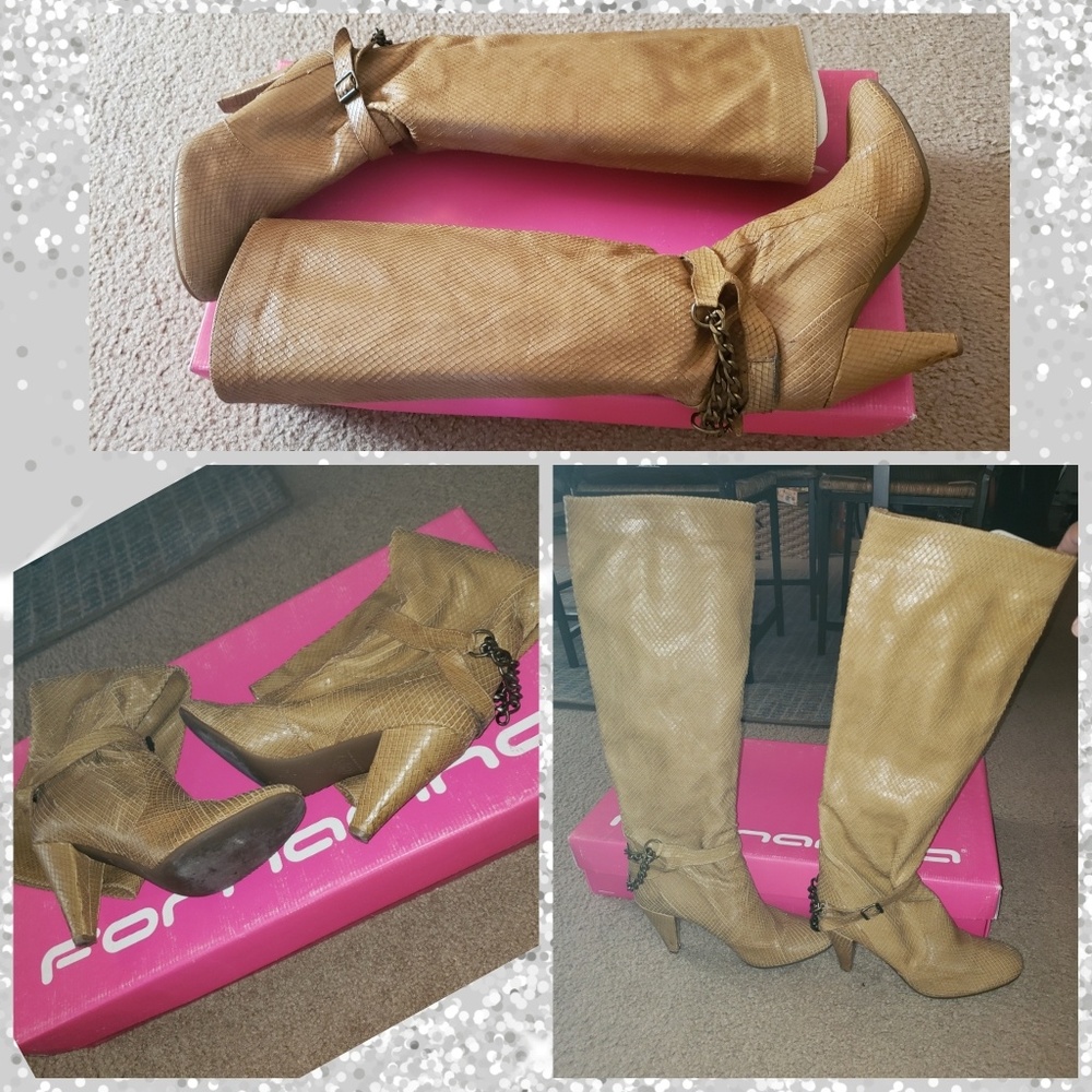 Fornarina high leather boots "camel calf"